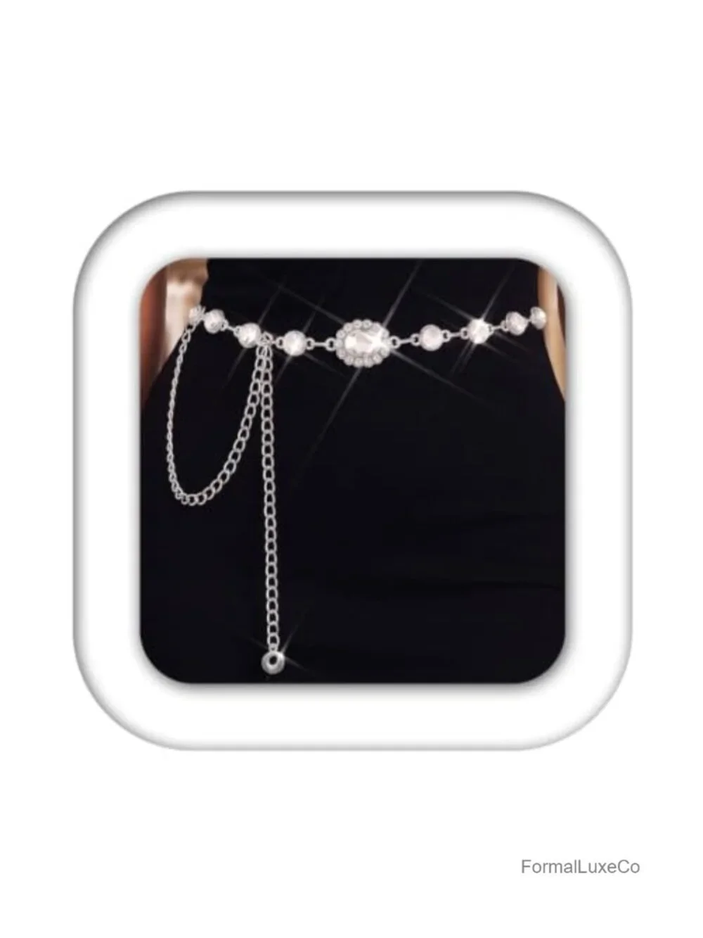 Rhinestone Chain Belt for Women Crystal Waist Chain